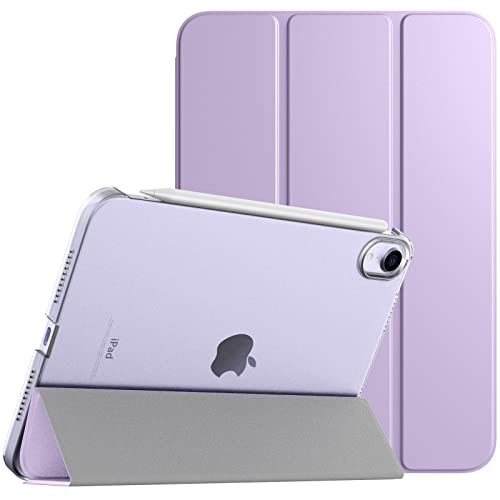 TiMOVO Case for New iPad Mini 6th Generation, iPad Mini 6 Case(8.3-inch, 2021), [Support Touch ID & Apple Pencil Charging] Slim Translucent Frosted Hard Back Cover with Auto Wake/Sleep - Taro Purple