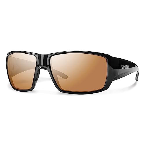 SMITH Guide’s Choice Sunglasses – Performance Sports Active Sunglasses with Techlite Glass Lenses for Biking, Running, Fishing & More – For Men & Women – Black + Polarchromic Copper Mirrored Lenses