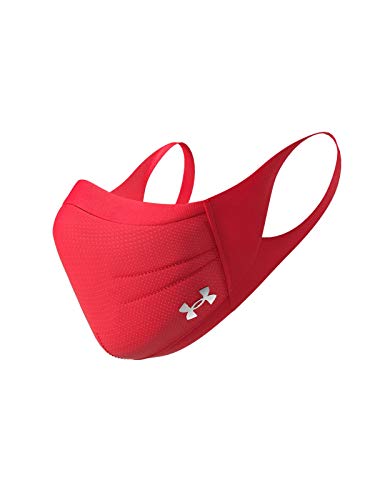 Under Armour Unisex Sports Mask, Red (600)/Silver Chrome, Medium/Large