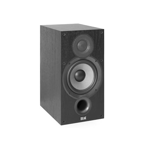 ELAC Debut 2.0 B6.2 Bookshelf Speakers, Black (Pair) - 1” Cloth Dome Tweeter & 6.5” Aramid Fiber Woofer - 2-Way Bass Reflex - Up to 35,000 Hz Response