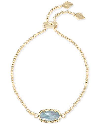 Kendra Scott Elaina Link Chain Bracelet for Women, Dainty Fashion Jewelry, 14k Gold-Plated Brass, Light Blue Illusion