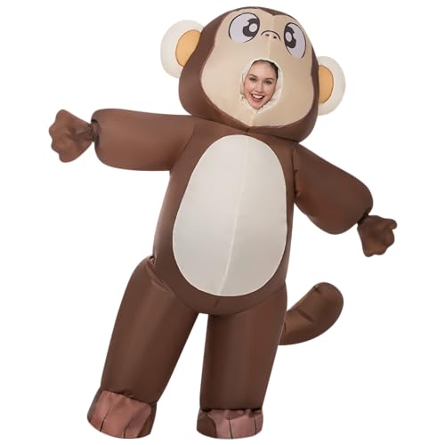 Spooktacular Creations Inflatable Costume for Adult Funny Monkey Costume Full-Body Air Blow Up Costumes for Halloween Costume Parties