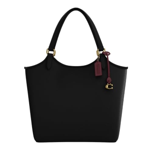COACH Polished Pebble Leather Day Tote, Black, One Size