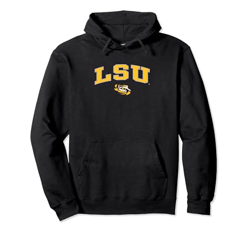 LSU Tigers Arch Over Black Officially Licensed Pullover Hoodie