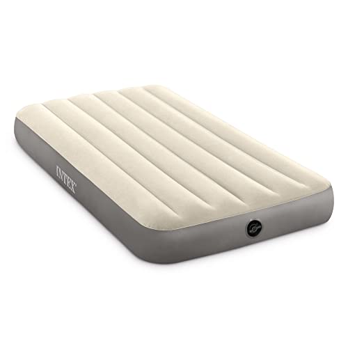 Intex 64101E Dura-Beam Standard Series Single Height Inflatable Airbed, w/ 2 in 1 Extra Wide Valves, Supports Up to 300 pounds, Twin