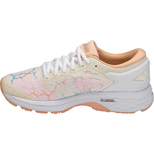 ASICS Women's Gel-Kayano 24 Lite-Show Running Shoes, 8.5M, White/White/Apricot ICE