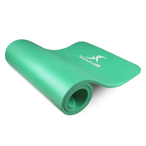 ProsourceFit Extra Thick Yoga and Pilates Mat ½” (13mm), 71-inch Long High Density Exercise Mat with Comfort Foam and Carrying Strap