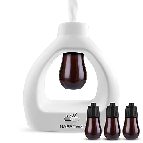 HAPPTWS Waterless Essential Oil Diffuser - 3 Time Settings, Adjustable Mist, Rechargeable & Portable - Ideal for Bedroom, Yoga Room, Office
