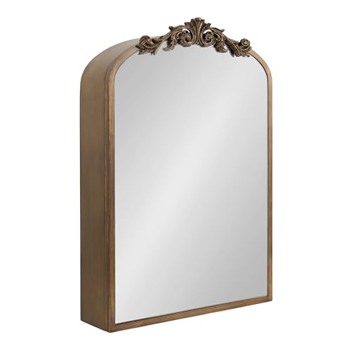 Kate and Laurel Arendahl Vintage Mirrored Arch Cabinet for Use as Bathroom Storage or Bedroom Jewelry Station, 20x6x30, Gold