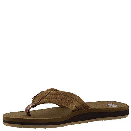 Quiksilver boys Carver Suede Youth Kids Flip Flip Sandal, Tan - Solid, 6 Big Kid US