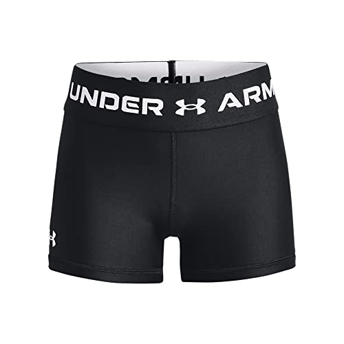 Under Armour Girls' HeatGear Armour Shorty, (001) Black / / White, Youth Small