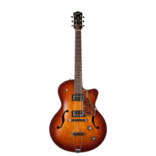 Godin 6 String Electric Guitars, Right Hand, Cognac Burst, Hollow-Body (050932)