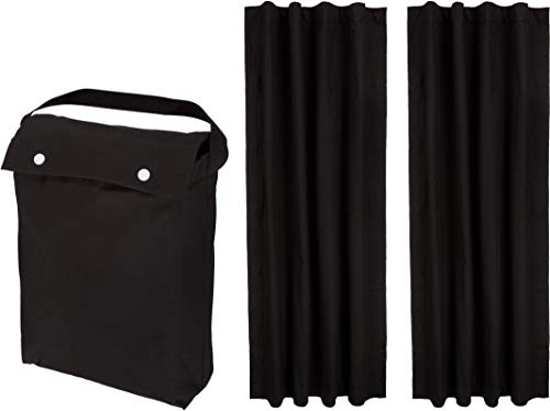 Amazon Basics Portable Window Blackout Curtain Shade with Suction Cups for Travel, 2-Pack, 78'L x 50'W, Black