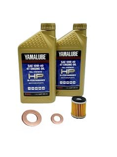 Yamaha WR 450 F (2007-2015) all Models Oil Filter Change Kit Yamaha Part# 5D3-13440-09-00 and 2 Quarts Hi Performance Synthetic LUB-10W40-FS-12