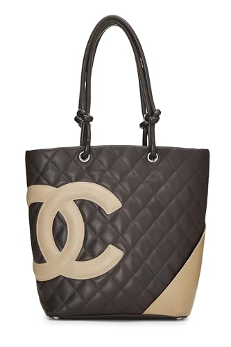 Chanel, Pre-Loved Brown Quilted Calfskin Cambon Ligne Tote Small, Brown