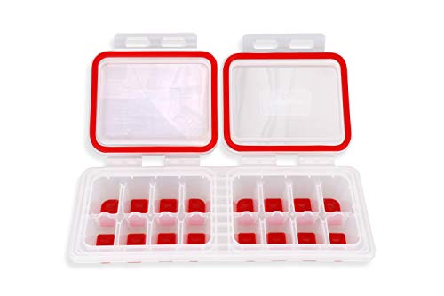 IceTopper Plus Ice Cube Tray with 2 Attached Lids - Easy Release Ice Cube Molds, 16 Cubes per Tray, Stackable & Dishwasher Safe, 100% Food Grade Materials, BPA Free & Recyclable