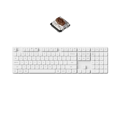 Keychron K5 Pro Full Size Ultra-Slim QMK/VIA Custom Wireless Bluetooth/USB Wired Mechanical Keyboard, 108 Keys Programmable White LED Backlight Low-Profile Gateron Brown Switch for Mac Windows Linux