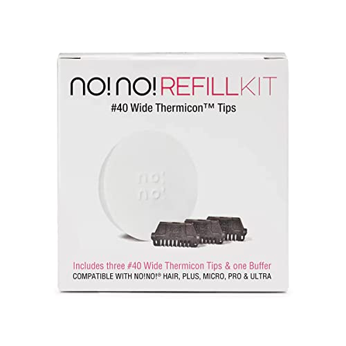 no!no! Thermicon Wide Tip Refill Pack - Flawless Replacement Heads - Hair Removal for Women, Hair Trimmer for Men - Easily Trim or Remove Body Hair