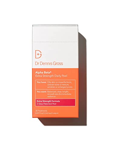 Dr. Dennis Gross Alpha Beta Extra Strength Daily Peel: for Oily Skin, Uneven Tone or Texture, Wrinkles or Enlarged Pores (30 Treatments)