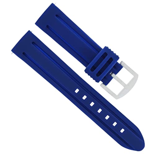 Ewatchparts 26MM RUBBER WATCH BAND DIVER STRAP FOR SWISS LEGEND MILITARE NO 1 SILICONE BLUE