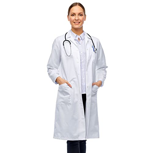 Magnus Care Professional Lab Coat for Women & Men, White Unisex Labcoat, Cotton Poly Medical Doctor Nurse Med Laboratory Coat