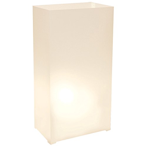 LumaBase Plastic Luminaria Lanterns, White - Set of 10