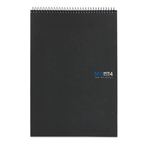 Miquelrius - The Original Graphite Reporter Notebook 4 Colour Strips A4 120 5mm Grid Sheets 70g Paper 4 Holes Compact Card Cover Graphite