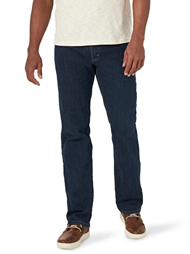 Wrangler Authentics Men's Regular Fit Comfort Flex Waist Jean, Dark Indigo, 34W x 29L
