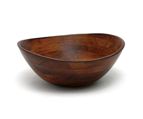 Lipper International Cherry Finished Wavy Rim Serving Bowl for Fruits or Salads, Matte, Large, 13' x 12.5' x 5', Single Bowl