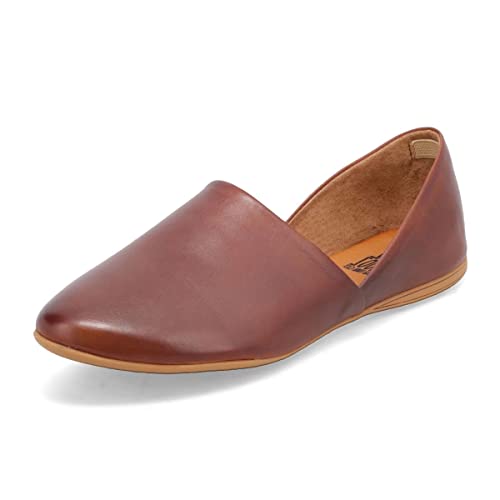 Miz Mooz Kimmy Womens Flats - Premium Leather Comfortable & Casual Almond Toe Ladies Shoes (Brandy - 41EU)