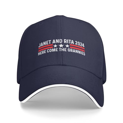 Janet and Rita 2024 Here Come The Grannies Hat for Men Baseball Caps Adjustable Caps Navy Blue