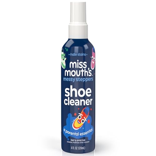 Miss Mouth's Messy Steppers Shoe Cleaner - 4oz Spray Ready To Use Sneaker Cleaner for Rubber, Canvas, Leather to Remove Dirt, Grass, Scuffs from the makers of Miss Mouth's Messy Eater Stain Treater
