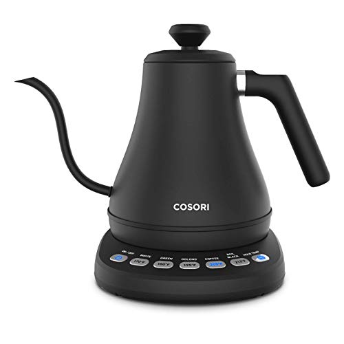 COSORI Electric Gooseneck Kettle with 5 Temperature Control Presets, Father's Day Gifts, Pour Over Kettle for Coffee & Tea, Hot Water Boiler, 100% Stainless Steel Inner Lid & Bottom, 1200W/0.8L