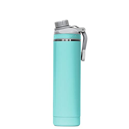 ORCA Hydra 22oz | Insulated, Stainless Steel Water Bottle with Powder Coat Finish & Silicone Grip Whale Tale Handle, Dishwasher Safe Sports Bottle — Seafoam