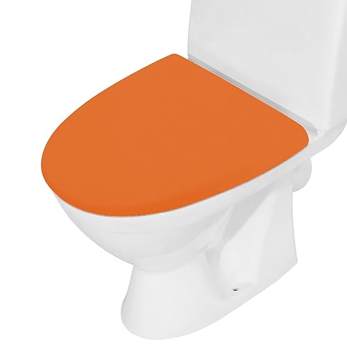 AZHCHKE Toilet Lid Cover, Bathroom Stretch Spandex Washable Toilet Lid Seat Protector Cover with Elastic Bottom, Halloween Orange