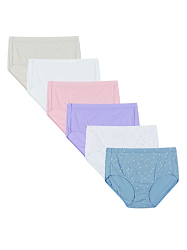 Hanes Women's Organic Cotton Panties Pack, ComfortSort Underwear, May Vary, Assorted Colors, 6-Pack Briefs, 7