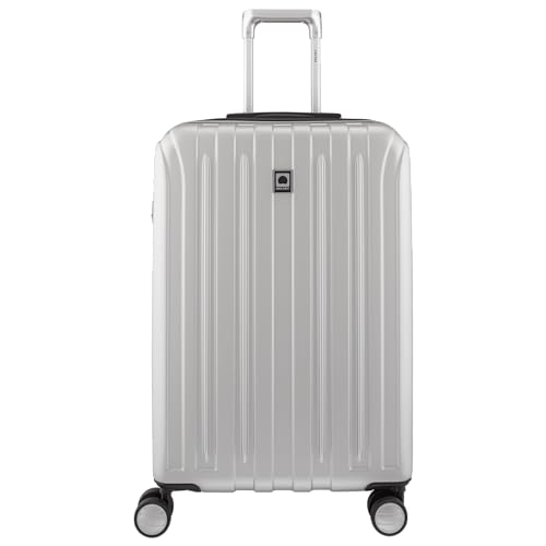 DELSEY Paris Titanium Hardside Expandable Luggage with Spinner Wheels, Silver, Checked-Medium 25 Inch