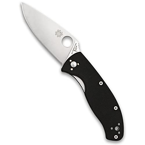Spyderco Tenacious Folding Utility Pocket Knife with 3.39' Stainless Steel Blade and Durable Non-Slip G-10 Handle - Everyday Carry - PlainEdge - C122GP