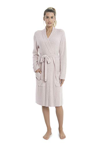 Barefoot Dreams CozyChic Lite Ribbed Robe, Faded Rose-Pearl, L/XL