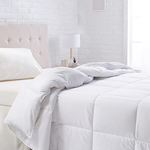Amazon Basics Down Alternative Bedding Comforter Duvet Insert - Full/Queen, White, All-Season
