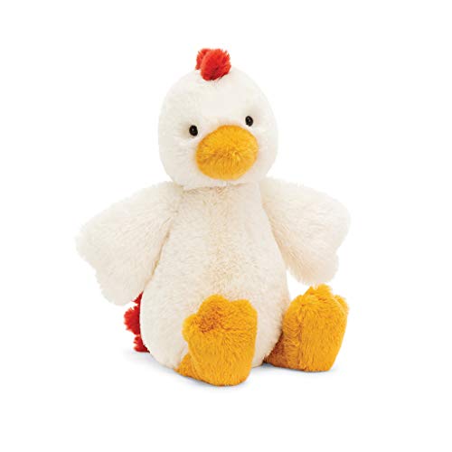 Jellycat Bashful Chicken Stuffed Animal, Medium 12 inches