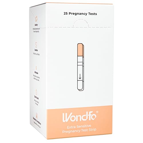 Wondfo Early Result Pregnancy Test Strips - Get Results 6 Days Sooner Than Missed Period-Sensitive and Accurate HCG Testing Kit at 10 MIU/ml Cut-Off -[25 Packs]