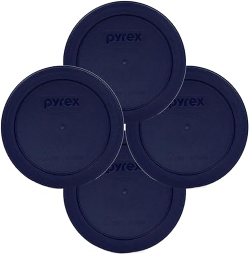 Pyrex Blue 2 Cup Round Storage Cover #7200-PC for Glass Bowls 4-Pack