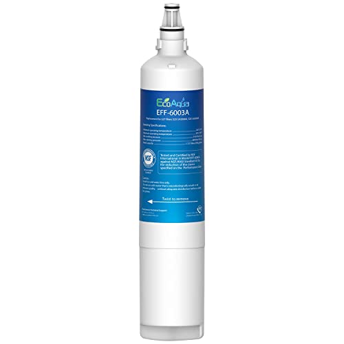 EcoAqua EFF-6003A Refrigerator Water Filter, Replacement for LG LT600P, 5231JA2006A, 5231JA2006B, KENMORE 46-9990, 9990, 469990 Refrigerator Replacement Filter