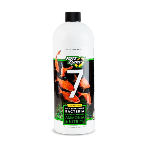 Fritz Aquatics FritzZyme 7 Live Nitrifying Bacteria Naturally Removes Amonia & Nitrite for Freshwater Fish (32-Ounce)