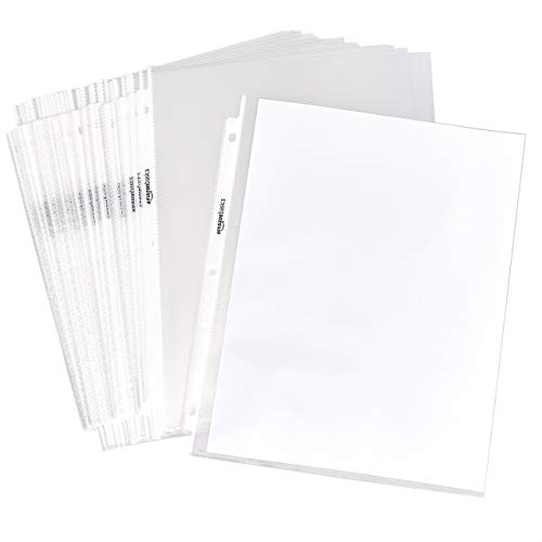 Amazon Basics Sheet Protector, Non-Glare, 100-Pack, 8.5 x 11, Clear