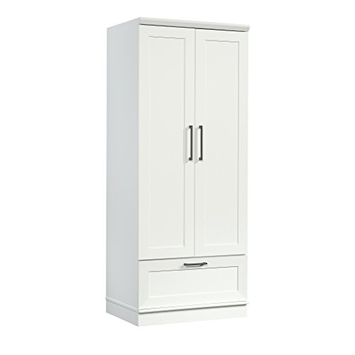 Sauder HomePlus Wardrobe/Pantry cabinets, L: 29.06' x W: 20.95' x H: 71.18', Soft White finish