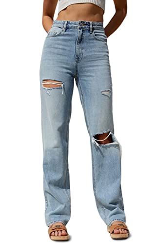 PacSun Women's Light Blue Ripped '90s Boyfriend Jeans Size 26