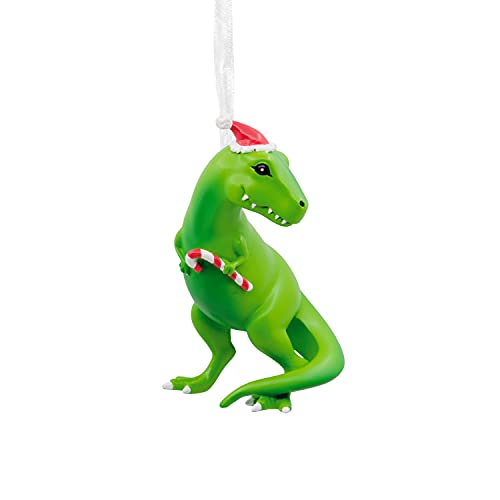 Hallmark Dinosaur in Santa Hat Christmas Ornament, Resin,Fun Tree Decoration