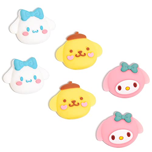 DLseego Dog & Rabbit 6PCS Thumb Grip Caps Design for Switch Lite & Switch & Switch OLED Cartoon Soft Silicone Joy Con Cover Lovely 3D Analog Joystick Button Caps - Cute Mixed Pack